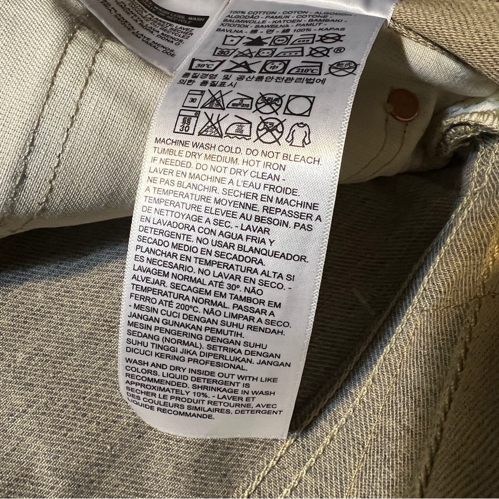 Levi’s 2014 Authentic 501 Jeans STF Button Fly Straight Leg Tan NWT - Picture 14 of 14